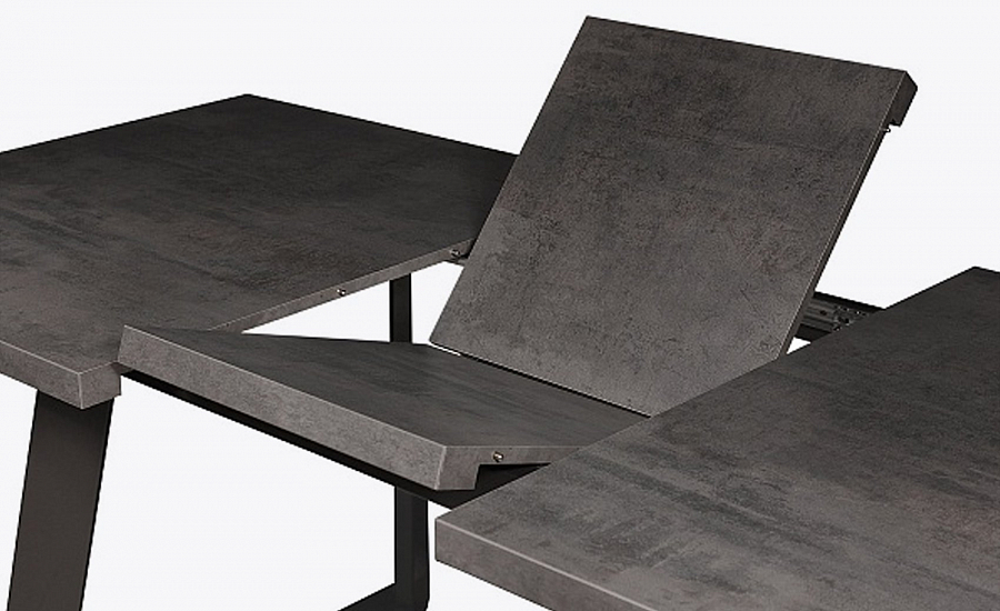 LOFT LUX-160 Стол раздвижной дымчатая керамика/черный, рис. 3 — магазин ЧУ